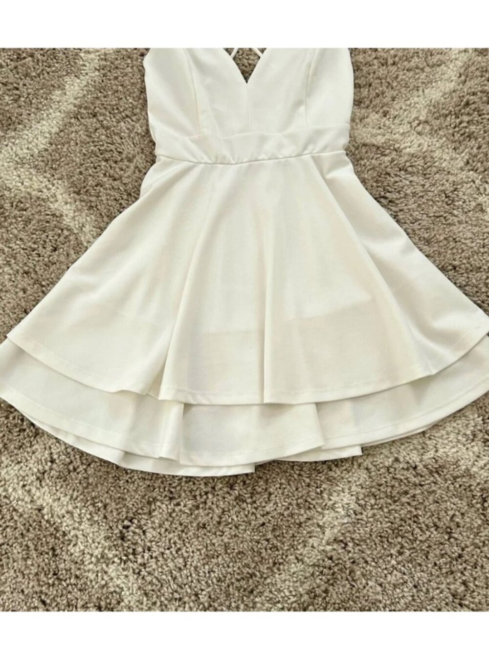 Windsor White Ruffle Flowy Sundress S - Picture 3 of 9